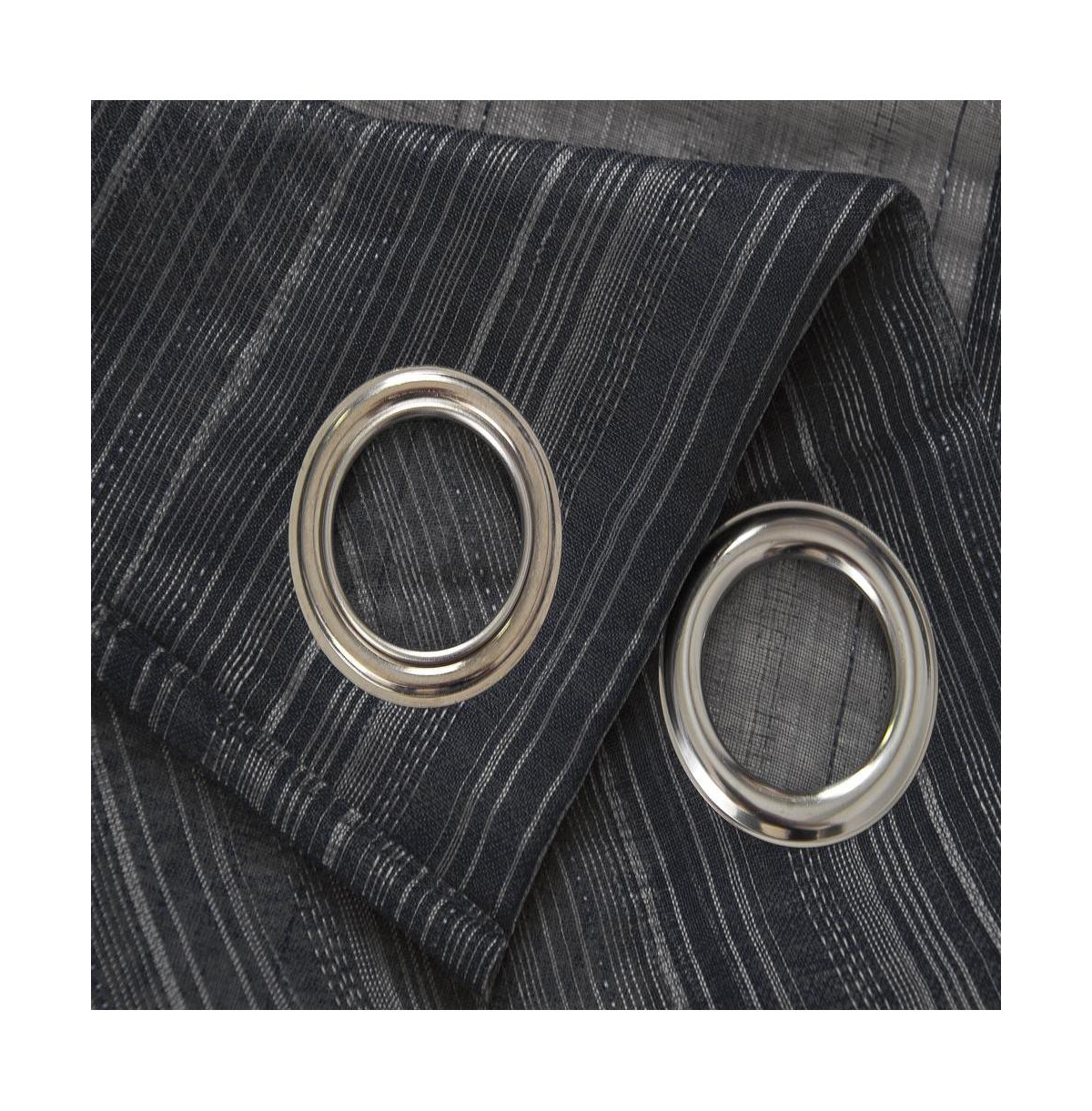 Olivia Gray Erica Doily Stripe Grommet Panel Pair - 54x90