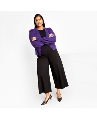 Plus Size Fluffy Button Cardigan