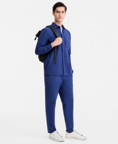 Мужские комплекты Alfani Stretch Shirt Jacket & Commuter Joggers, цвет: Синий