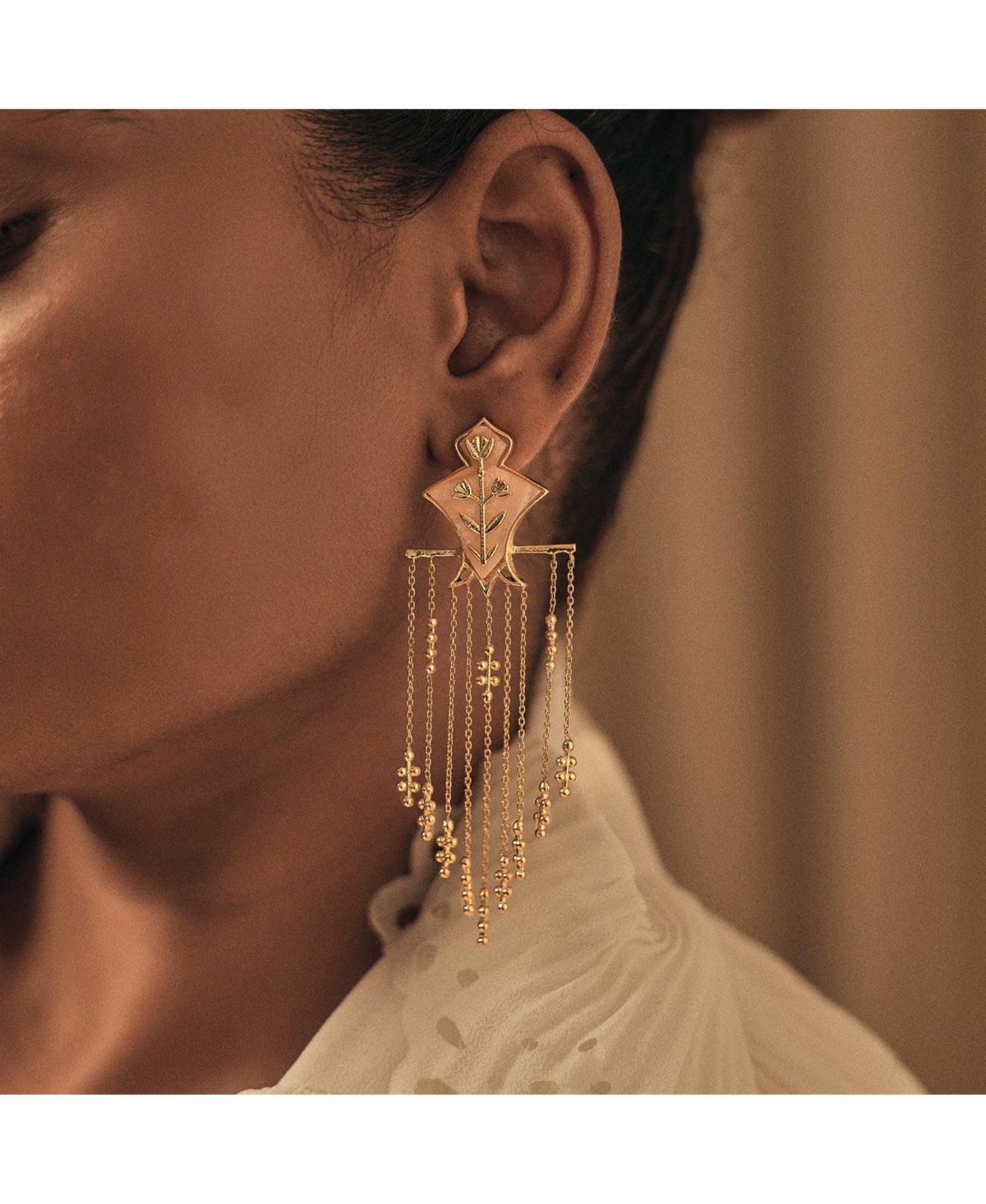 Dhwani Bansal Gold Plated Serai Earrings