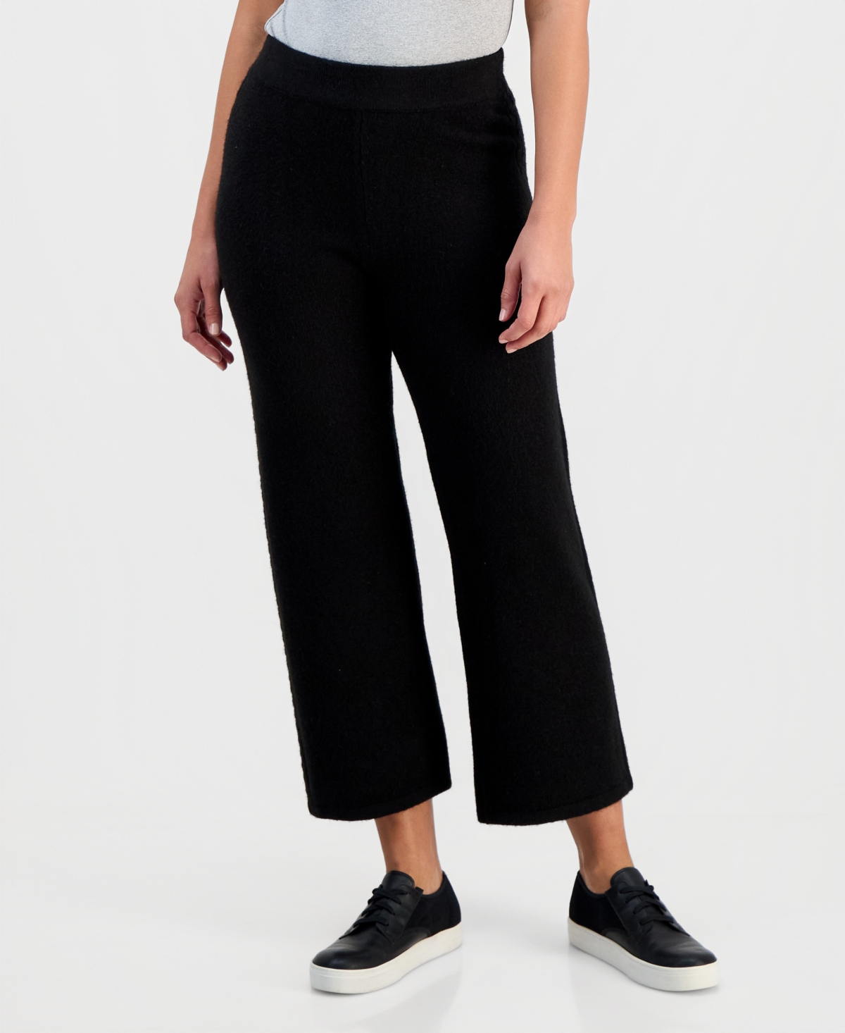 Jones New York Petite Mix Stitch Sweater Pants In Black