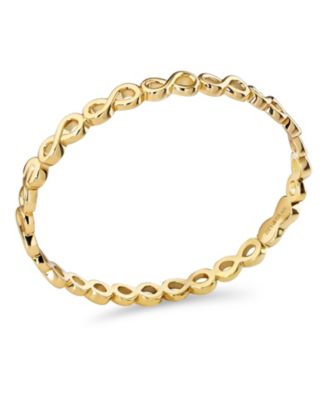 Infinity Bangle Bracelet in Gold Plated Sterling Silver, Size Medium