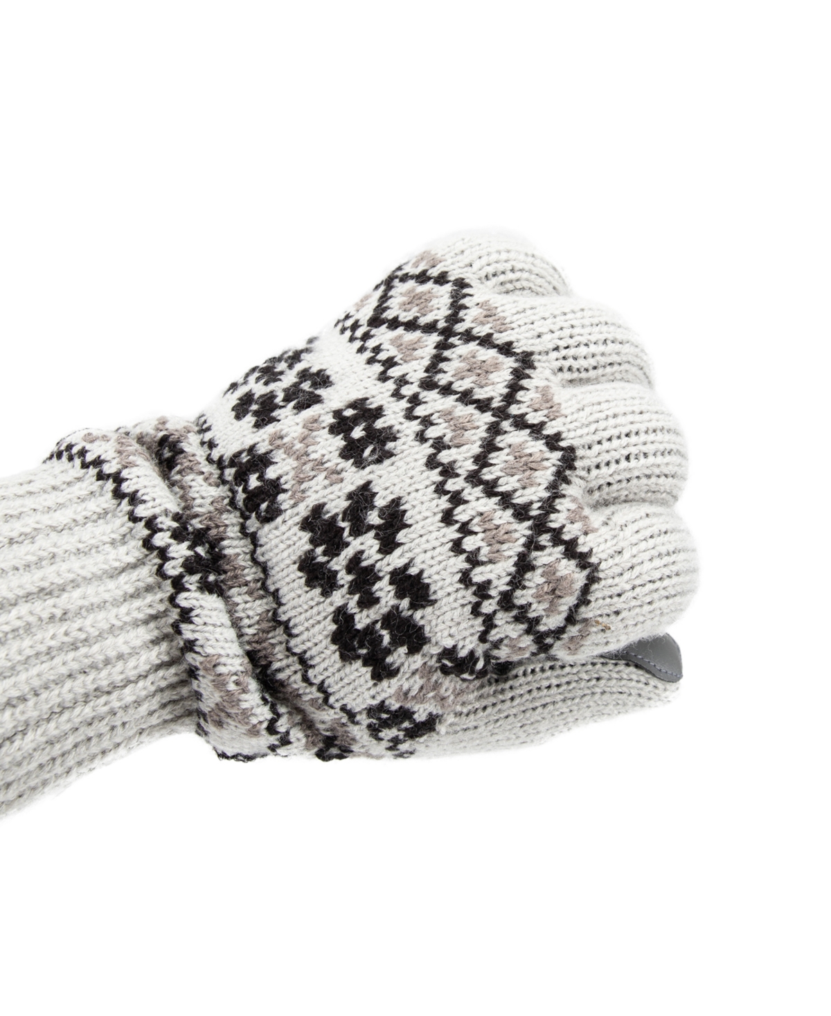 Isotoner Women's Nordic Fair Isle Knit Touchscreen Gloves In White