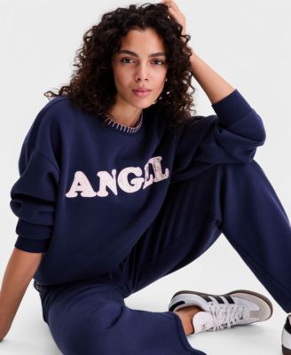 Juniors' Whipstitched Crewneck Sweatshirt & Wide-Leg Pants
