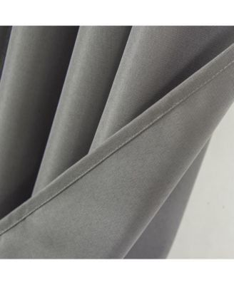 Gilbert Solid Single Grommet Curtain Panel Pair - 54x84", Charcoal