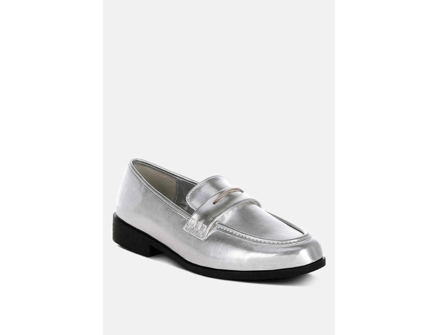 Женские туфли London Rag Rugle Metallic Faux Leather Flat, цвет: Серебряный — фото 4