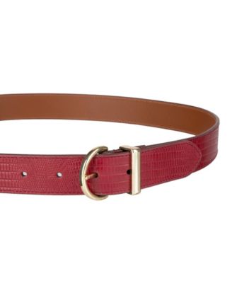 Women's Lizard-Texture Leather Dress Belt