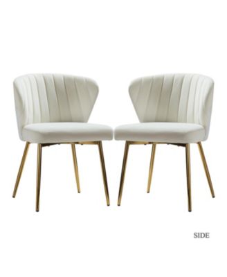 Set of 2  Polyester Velvet Modern Design, Upholstered  Milia Dining Chair
