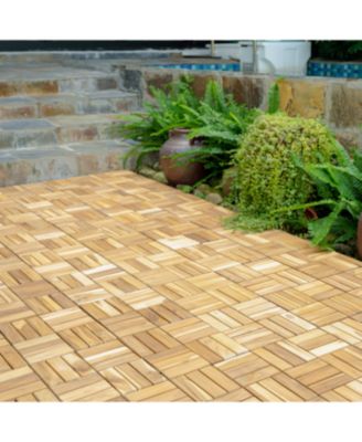 Acacia Deck Tiles Checker 12"x12" Yellow 20-Pack