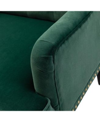 Jakub 28.5" W Velvet Tufted Polyester Armchair with Nailhead Trim