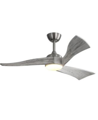 52-inch Sand Nickel Modern 3 Blades Ceiling Fan Light with Remote Control Support Six Speed Ajustable