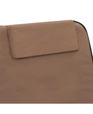 Beach Chair Set of 2 Brown Powder-coated steel and 100% polyester