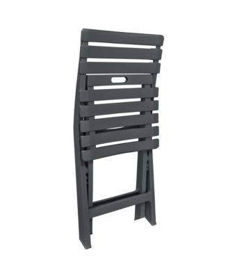 Garden Bistro Set Anthracite Plastic Compact Foldable