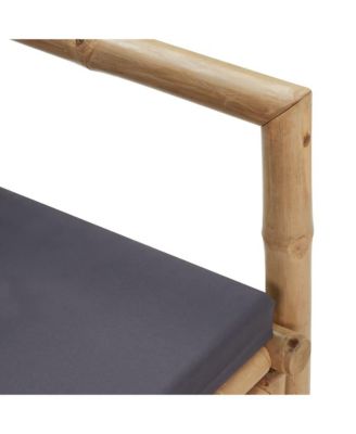 Garden Bench Dark grey, Natural bamboo