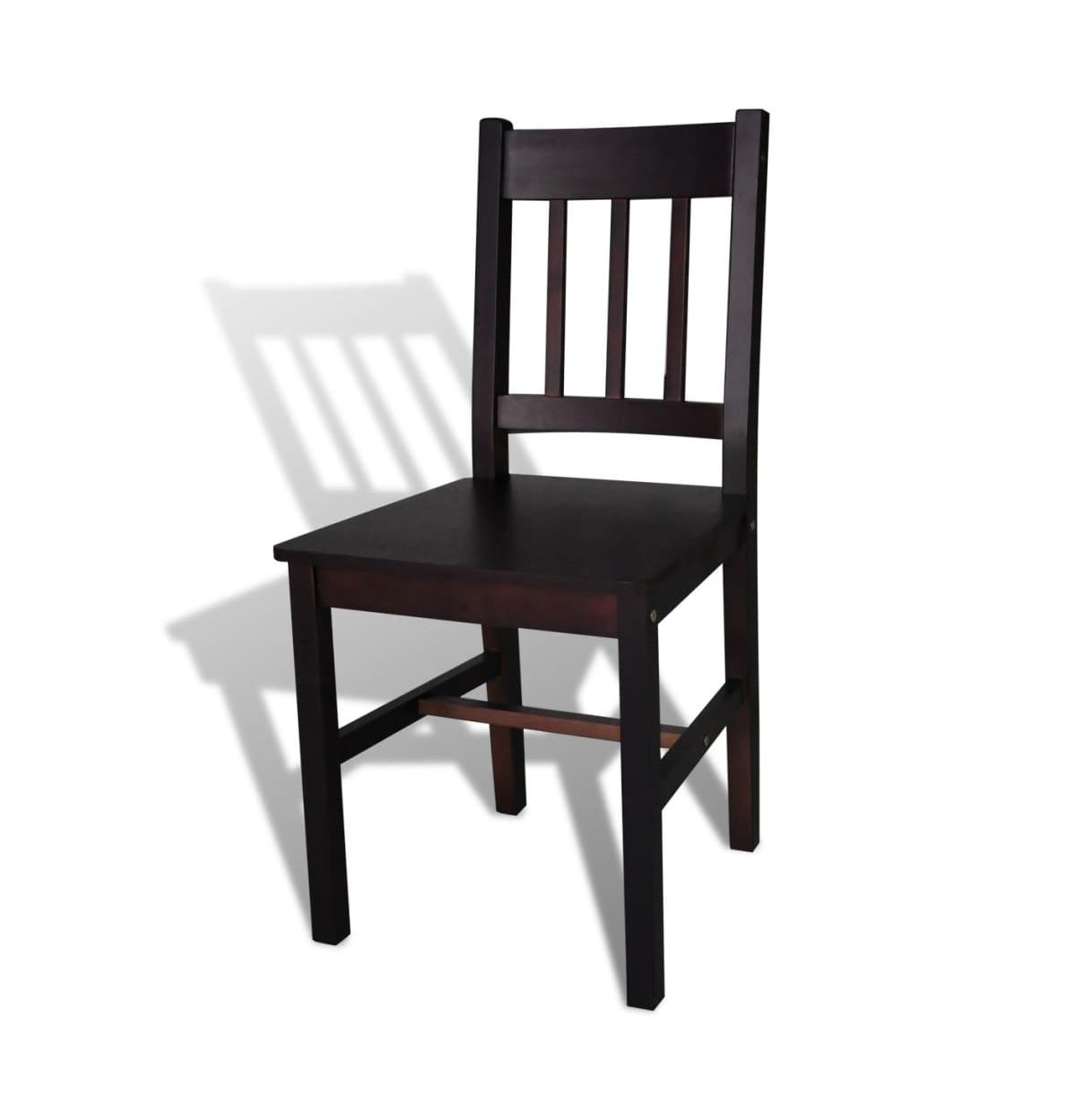 Dining Chairs 2 pcs Dark Brown Pinewood