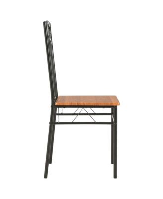 Dining Chair Set of 4 Brown and black MDF and Steel Standard