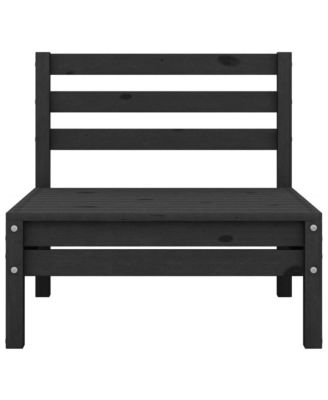 Garden Lounge Set Black Solid Pinewood Standard Modular