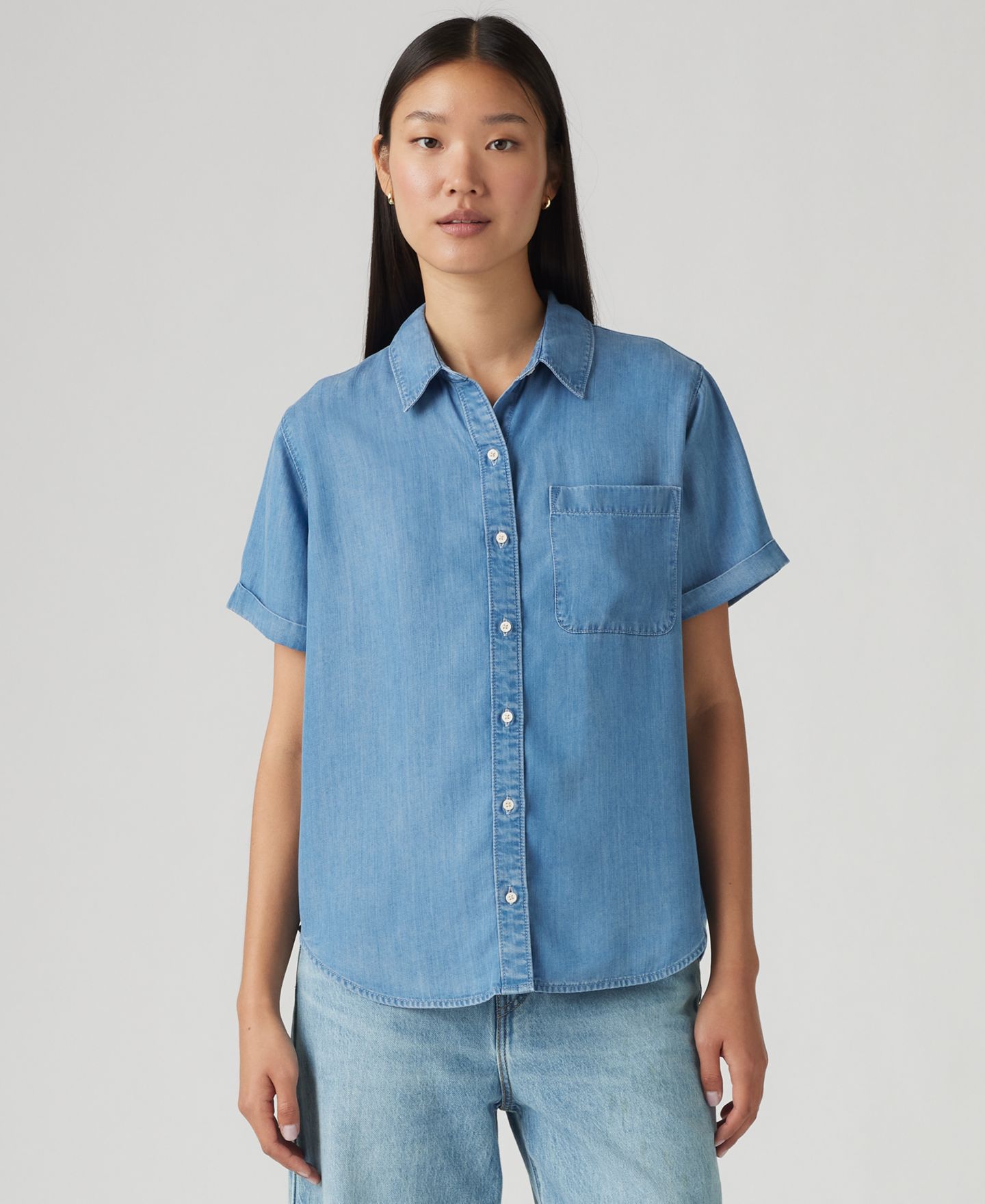 Женская рубашка Levi's Oakley Short-Sleeve Button Down, цвет: Fire Barrel — фото 2