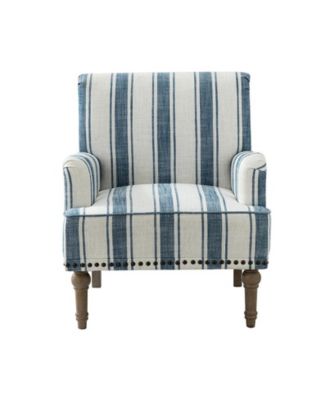 Arching Armchair with Solid Wood Legs and Nailhead Trim