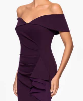 Petite Off-The-Shoulder Ruffled Dress