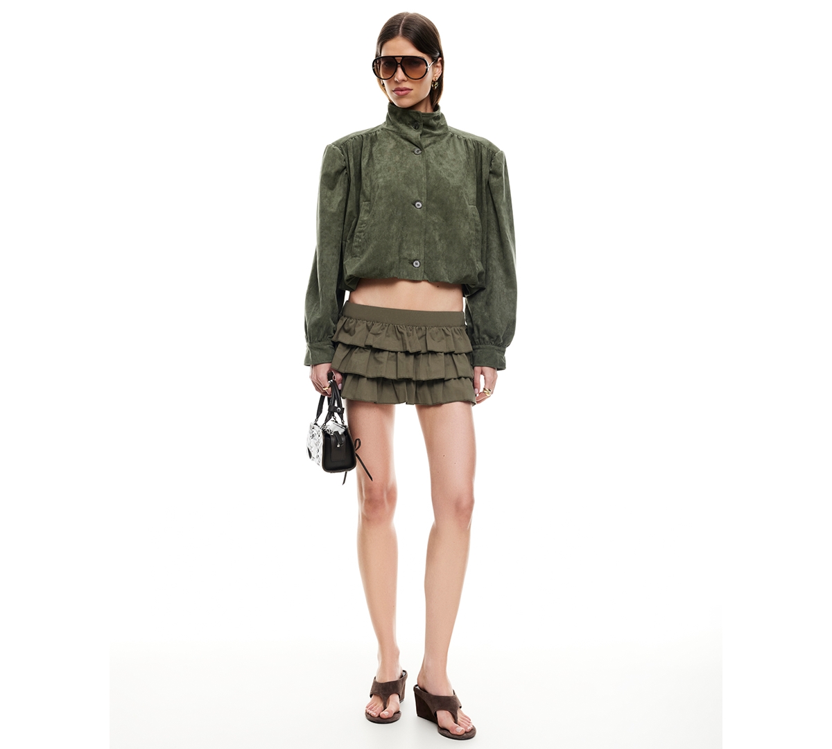 Lioness Women's Luminous High Neck Jacket In Green