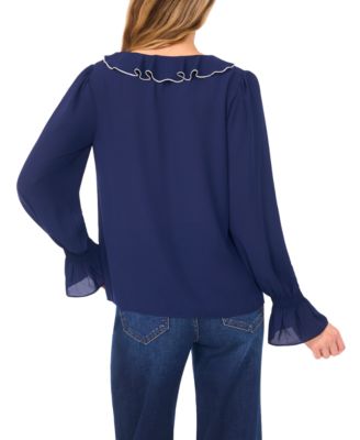 Women's Ruffle V-Neck Top