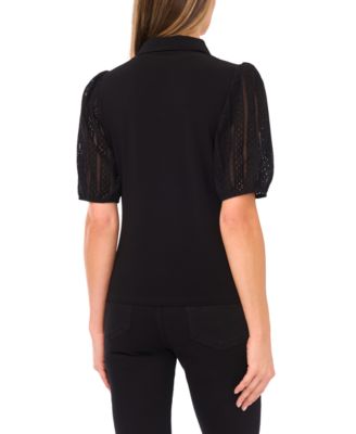 Women's Short-Sleeve Keyhole Top