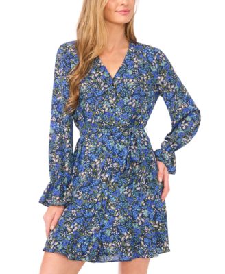 Women's V-Neck Tie Waist Dress