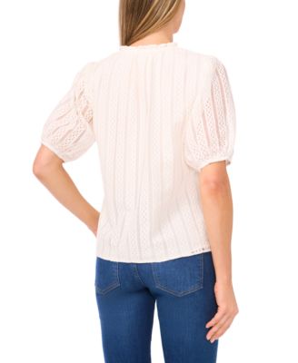 Women's Tie Neck Short-Sleeve Crop Top