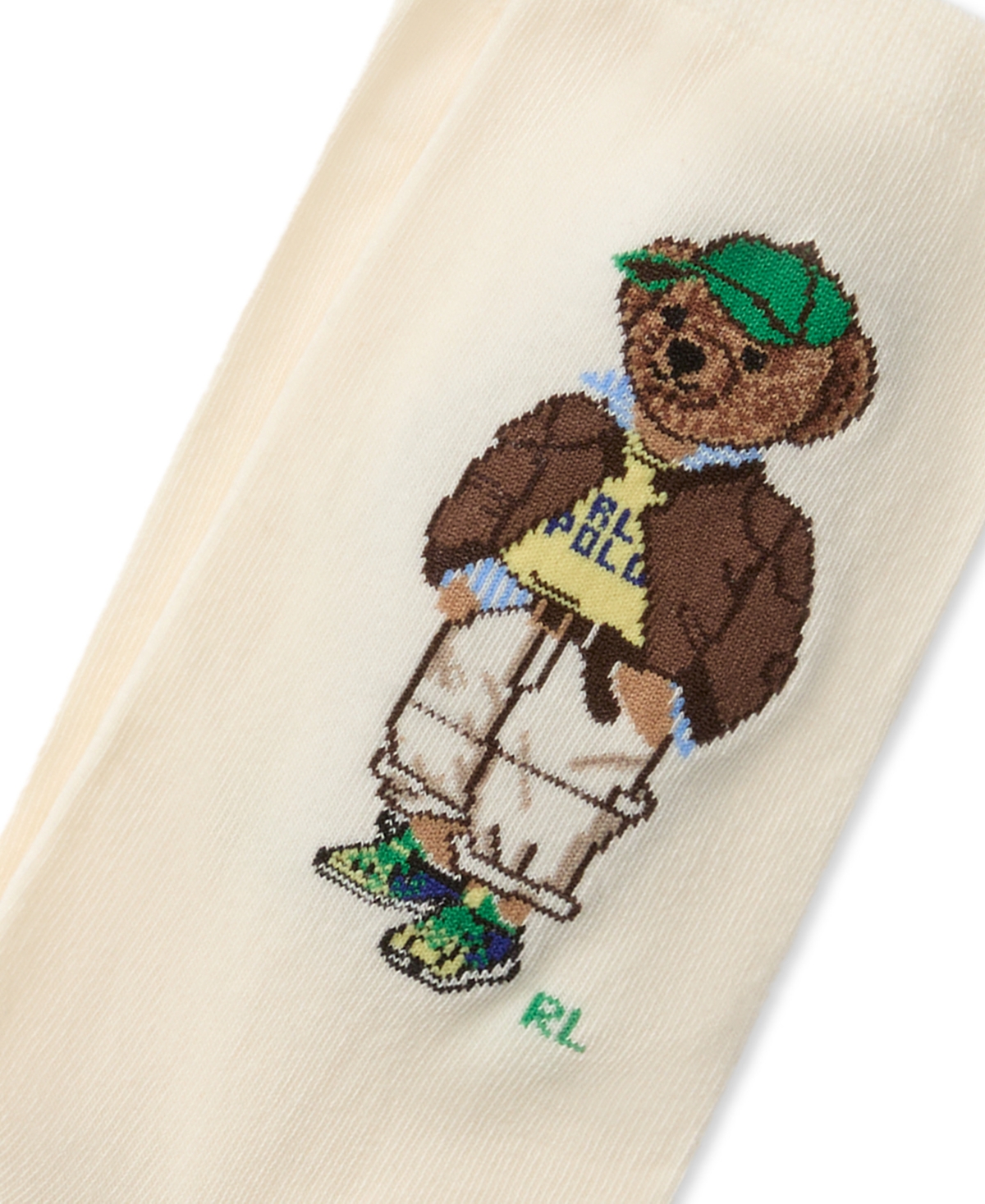 Polo Ralph Lauren Bear Graphic Socks In Neutral