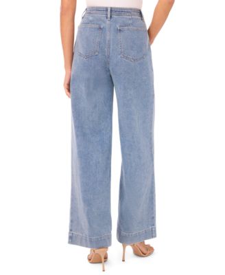 Women's Wide Leg Patch Pocket Jeans