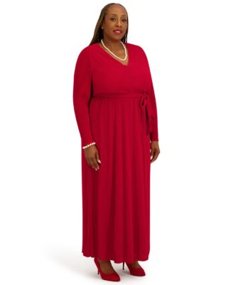 Women's V-Neck Long-Sleeve Dress