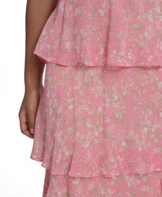 Women's Sleeveless Halter Neck Tiered Maxi Dress