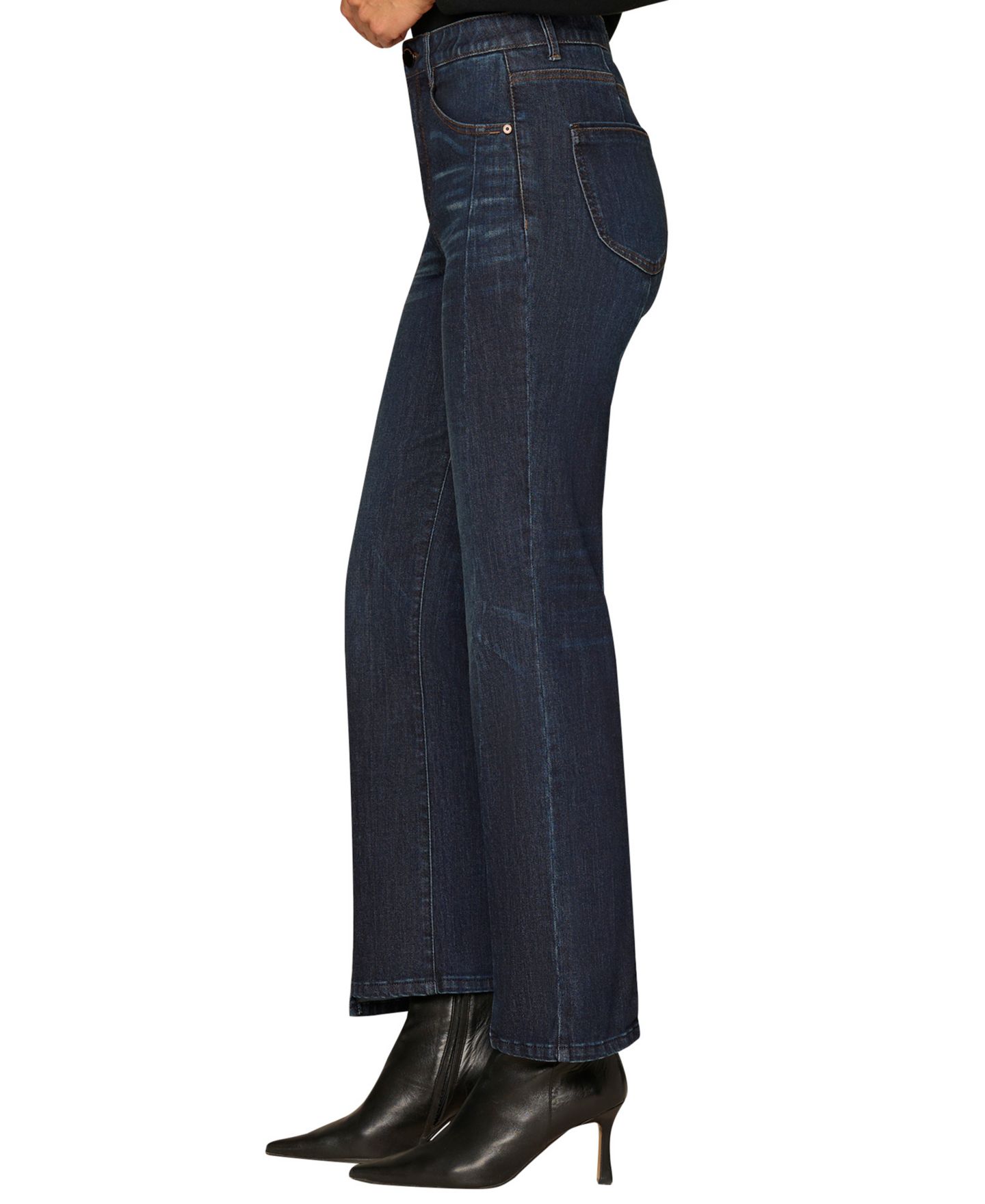Женские джинсы Democracy Petite "Ab"solution High-Rise Split-Hem Bootcut, цвет: Индиго — фото 3