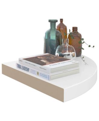 Corner Shelf Set of 4 High gloss white Honeycomb MDF, metal