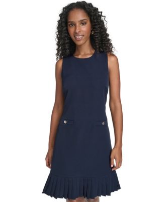 Women's Pleated-Hem Shift Dress
