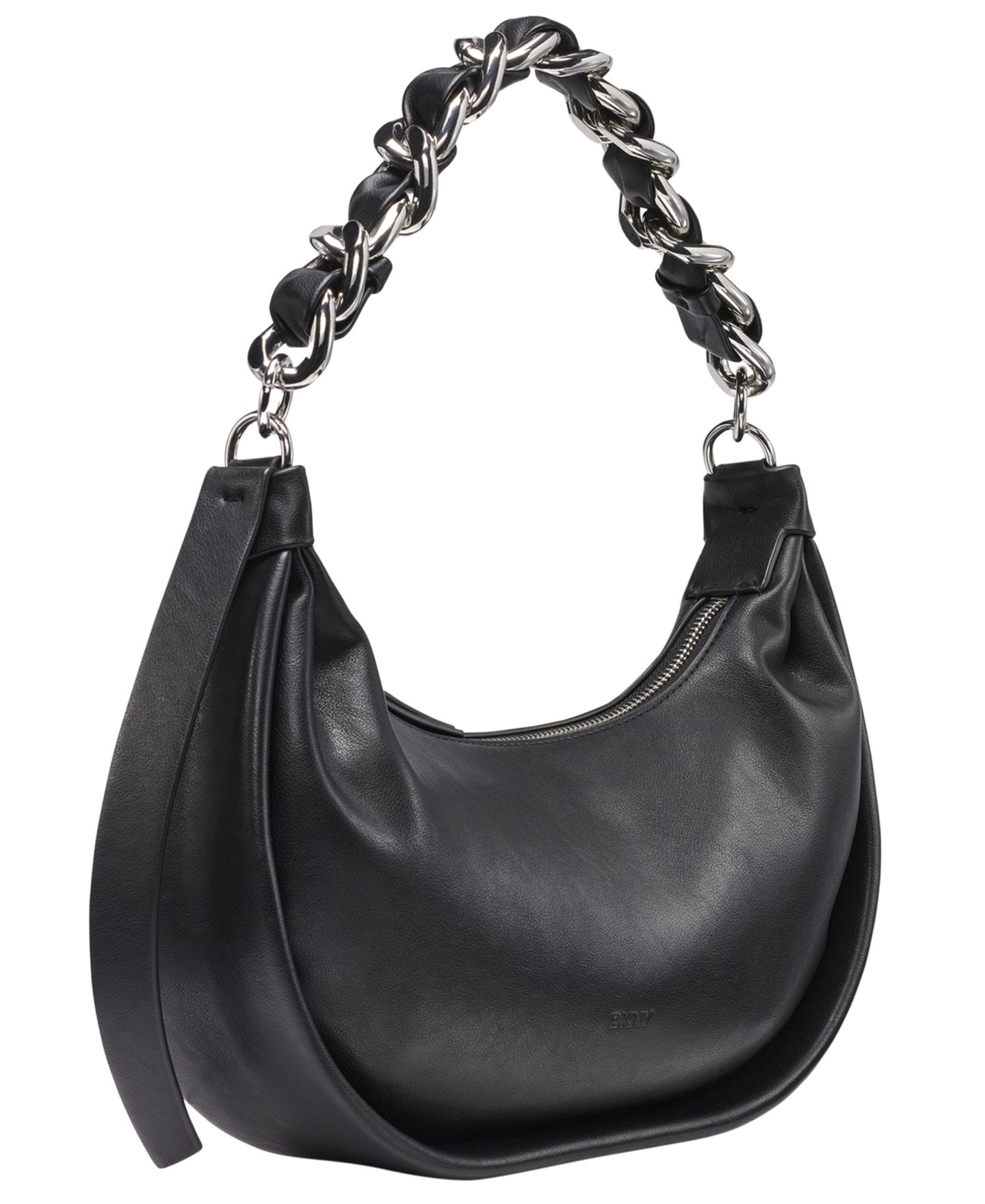 Женская сумка DKNY Fiona Small Hobo, цвет: Чёрный / Серебряный — фото 5