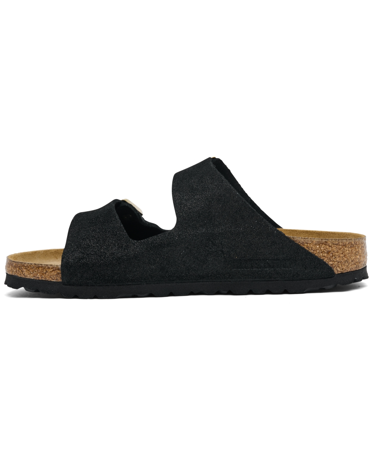 Birkenstock Women's Arizona Soft Footbed Suede Leather Sandals From Finish Line In Black