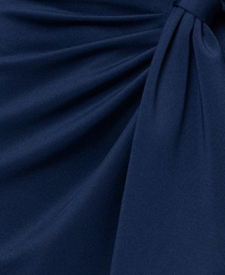 Women's V-Neck Waist Side Bow Long Dress