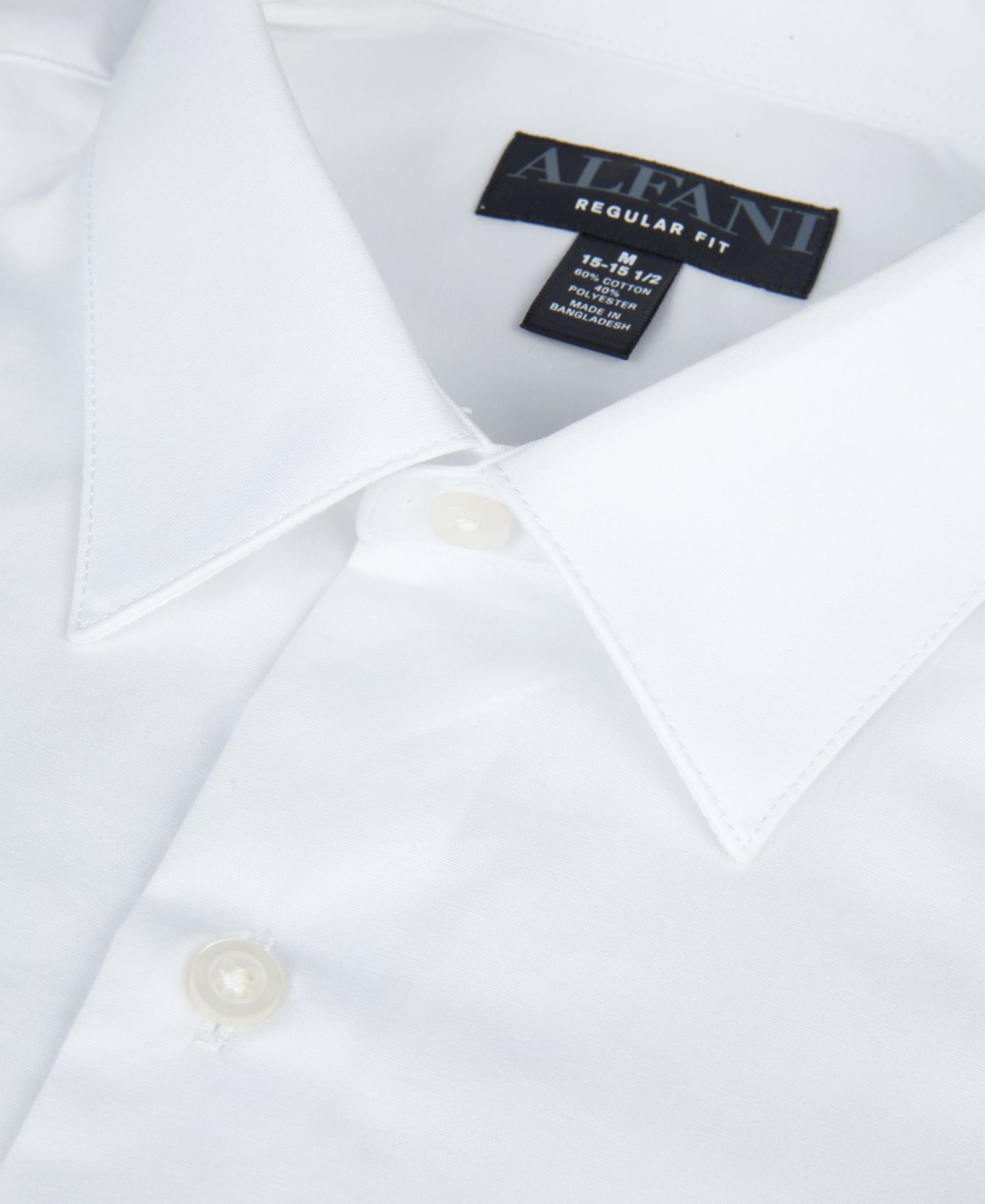 Мужская рубашка Alfani Solid Regular-Fit Dress Shirt, цвет: Яркий белый — фото 8