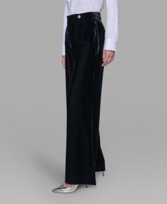 Women's Velvet Wide Leg Straight Pants