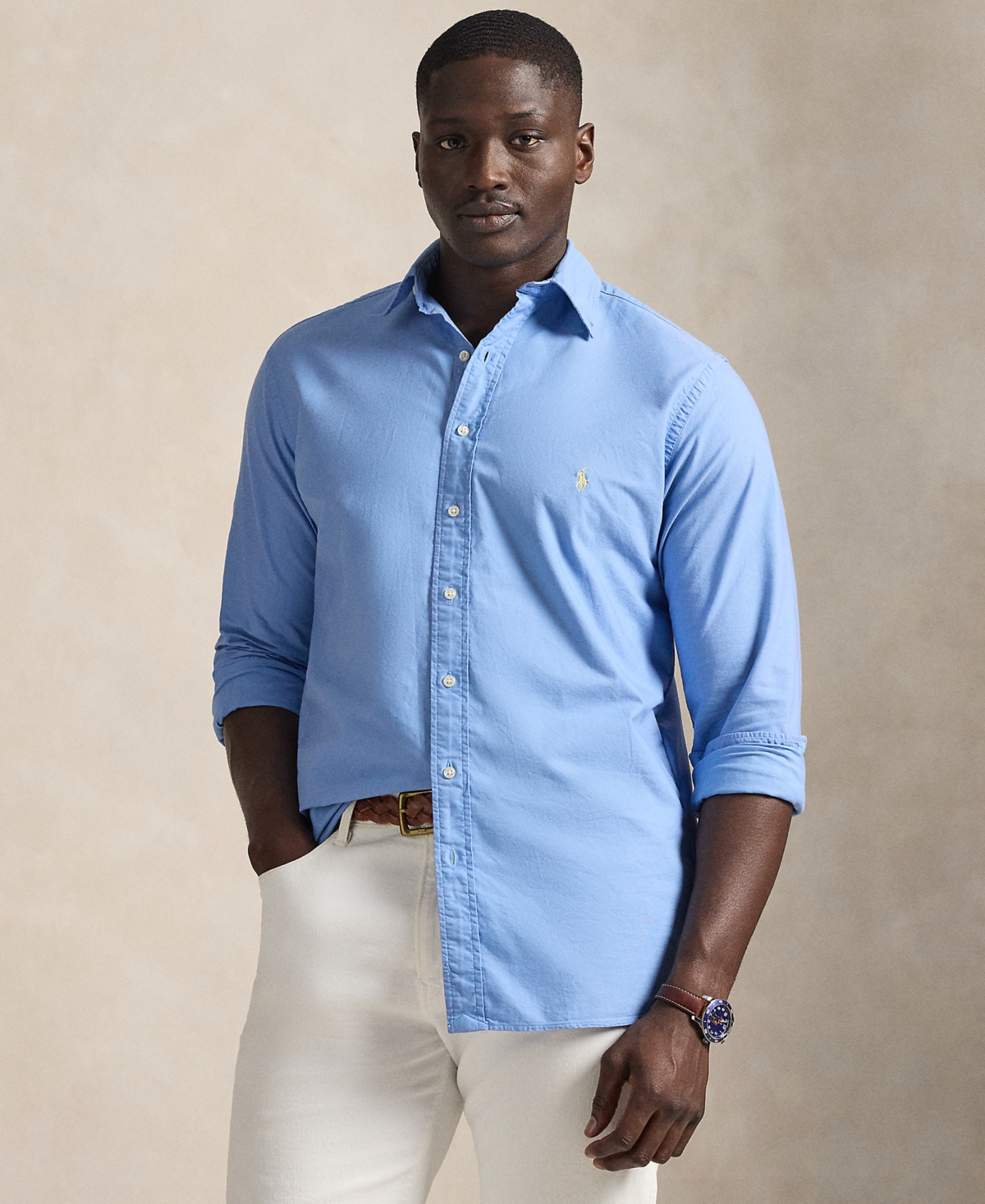 Polo Ralph Lauren Men's Big & Tall Garment-Dyed Oxford Shirt