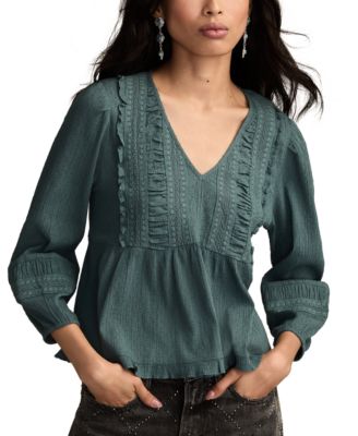 Lucky Brand - Women's Long-Sleeve Peplum Top