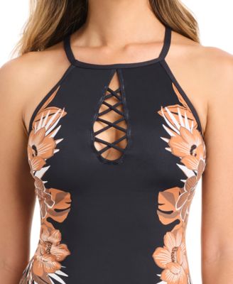 Women's Moddy Blooms Hi-Neck Tankini