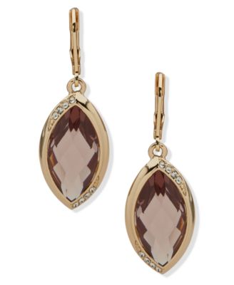 Anne Klein - Plastic Glass Stone Drop Earrings