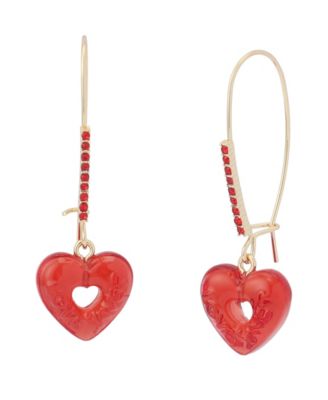 Faux Stone Love Spell Candy Heart Dangle Earrings
