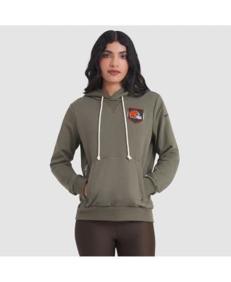 Women's Olive Cleveland Browns 2025 Salute to Service Sideline Standard Issue Dri-FIT Hoodie