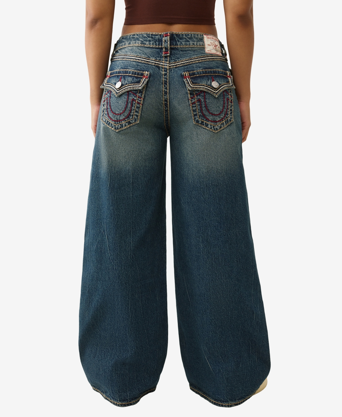 True Religion Women's Jessie Super Baggy Flap T Jeans
