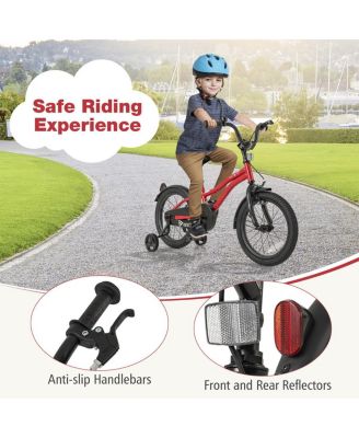 12 Inch Kids Bike Adjustable Bicycle with Reflectors and Bell for 3-8 Years Old