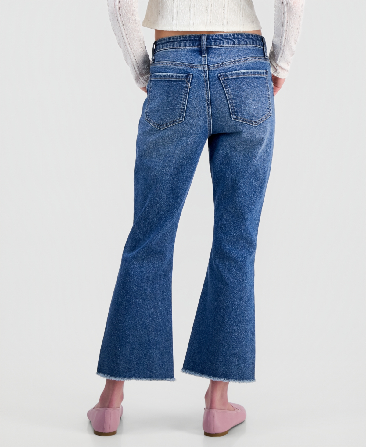 Celebrity Pink Juniors' Mid-rise Cropped Kick-flare Jeans